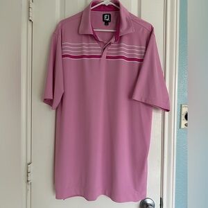 FootJoy Men's Golf Polo Shirt in Pink with Stripes size XL